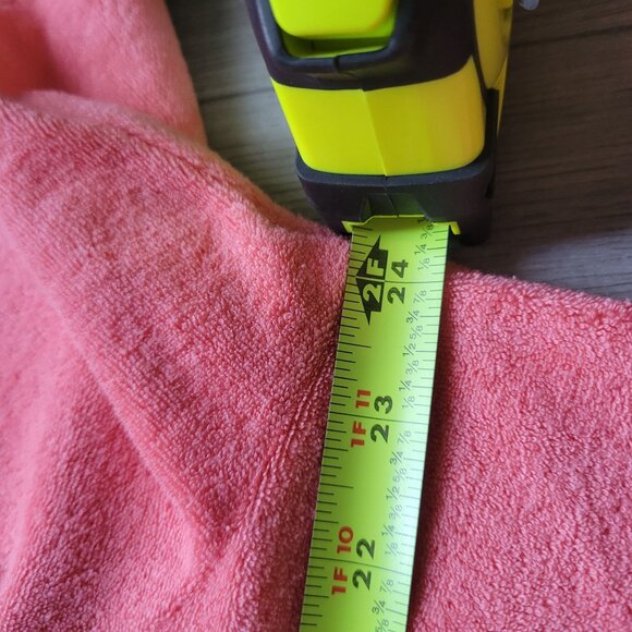 Quacker Factory Coral Terrycloth Top W/Metal Grommet Neckline 1X Short Sleeve Wo - Picture 6 of 6